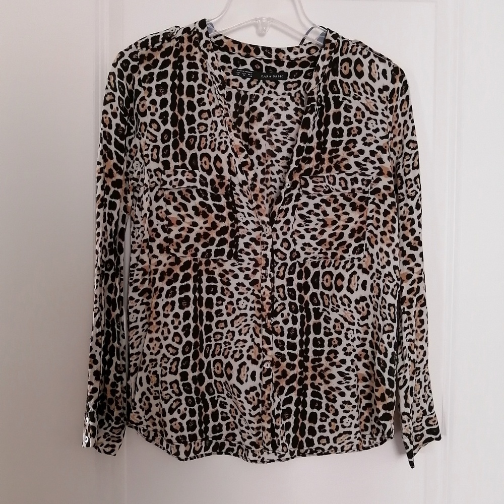 🤎 Zara Leopard Print Blouse